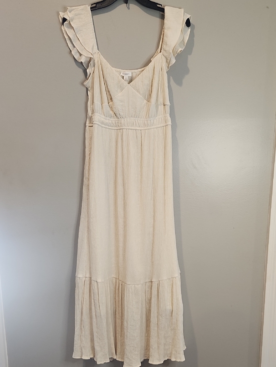 Blu Pepper Dresses & Skirts - Blu Pepper Cream Ruffled Maxi Dress